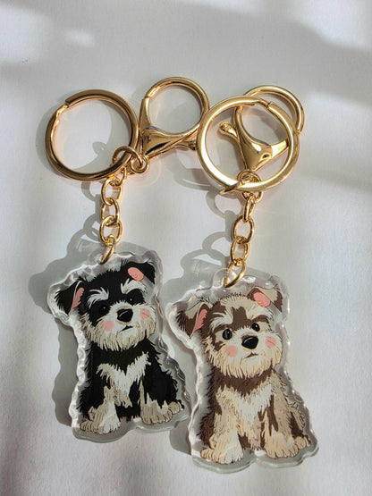 Schnauzer Keychain - Grey - 050