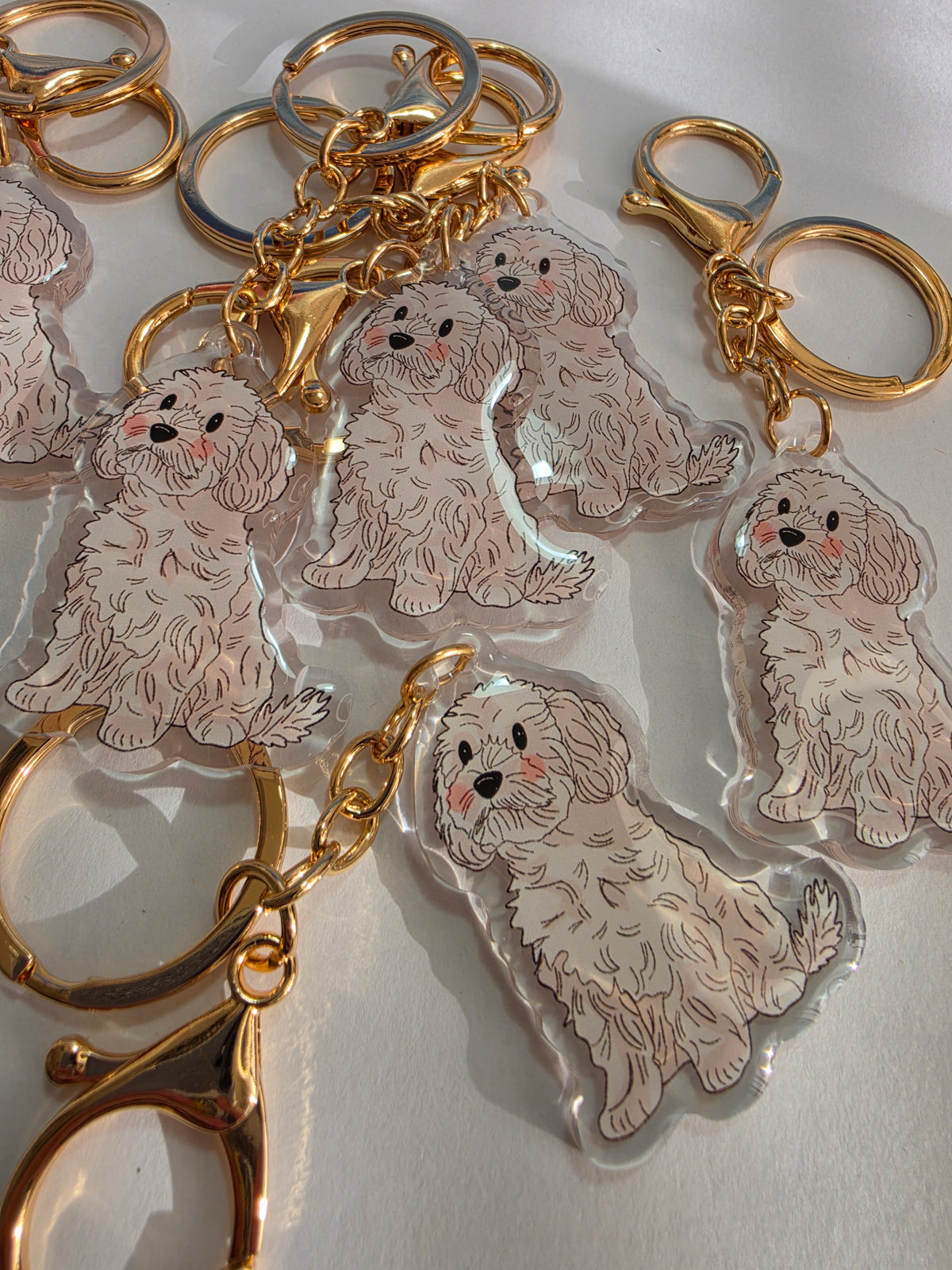 Cavoodle Keychain - White - 021