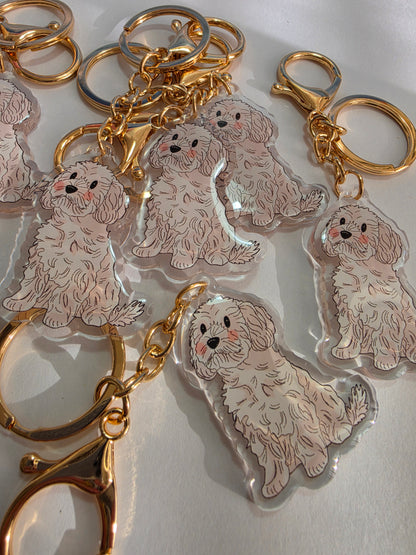 Cavoodle Keychain - White - 021