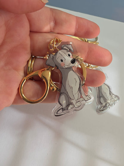 Greyhound Keychain - Grey - 071