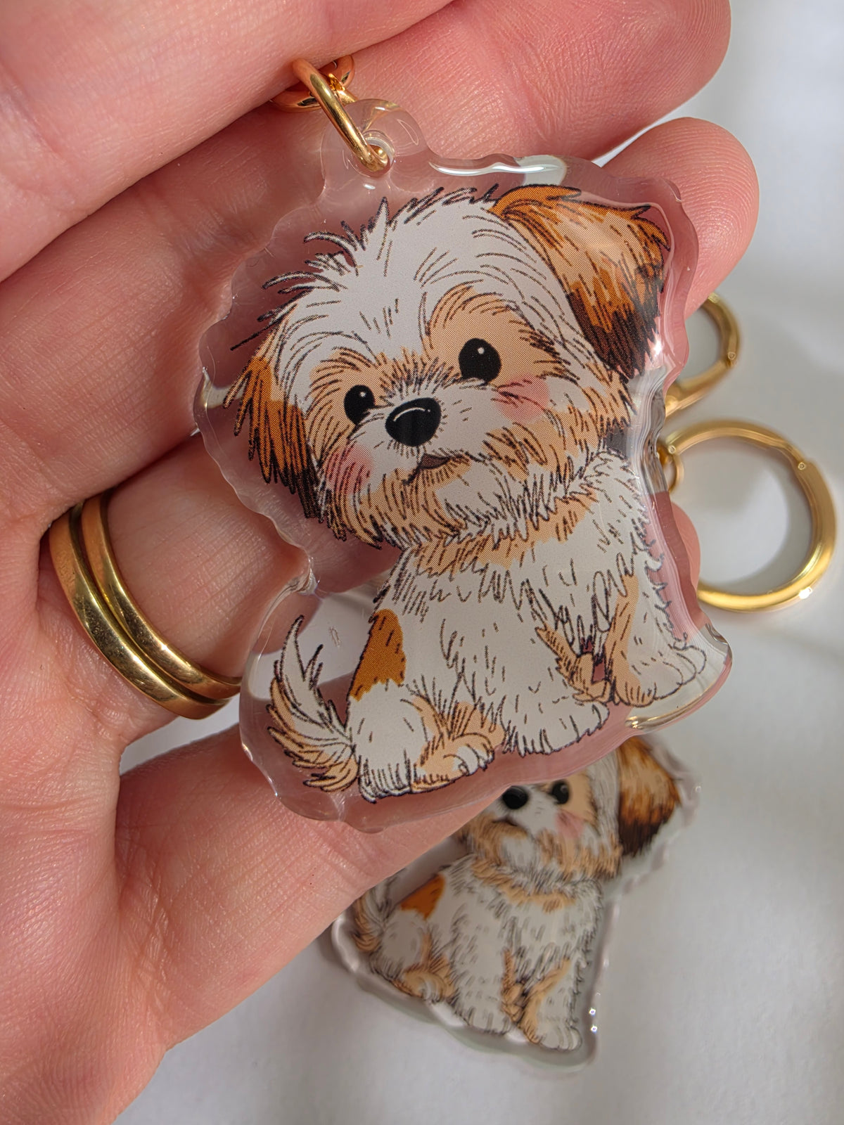 Shih Tzu Keychain - White - 059