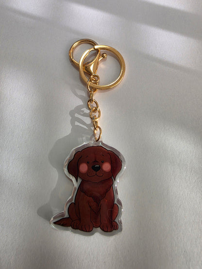 Labrador Keychain - Chocolate - 013