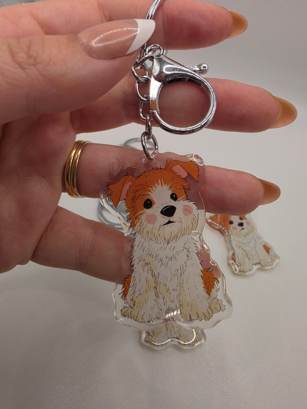 Jack Russell Keychain - Rough Coat - Tan & White - 145
