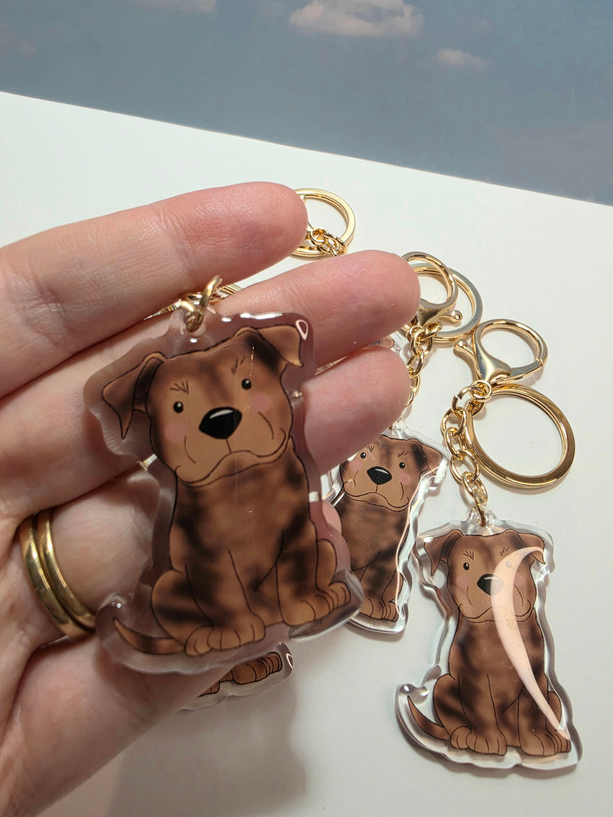 Amstaff / Pit Bull Keychain - Brindle - 124