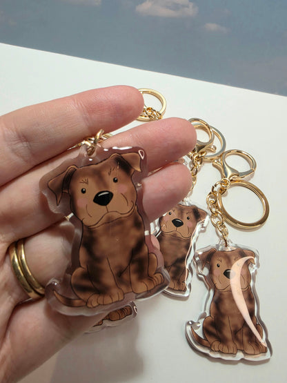 Amstaff / Pit Bull Keychain - Brindle - 124