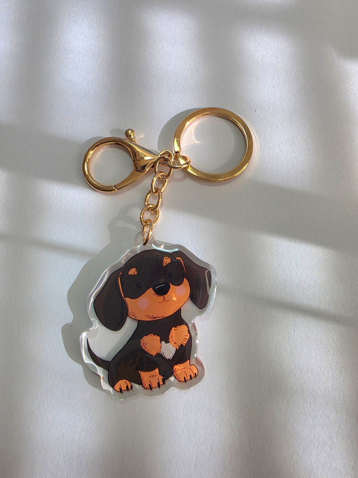 Dachshund Keychain - Black and Tan - 010