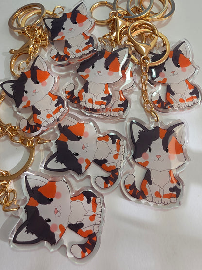 Cat Keychain - Calico - 080