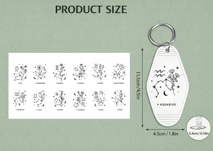 Zodiac | White Motel Keychain