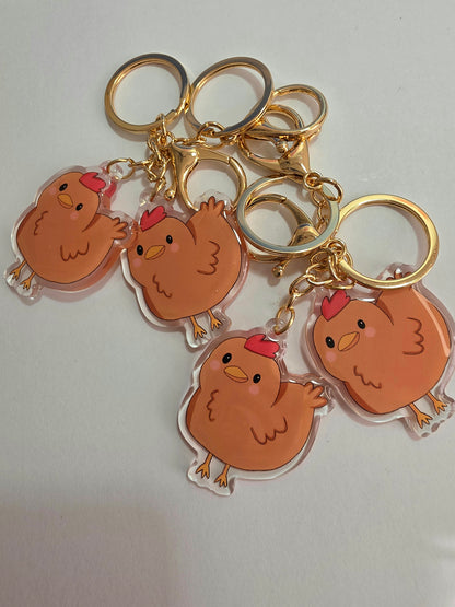 Chicken Keychain - Brown - 093