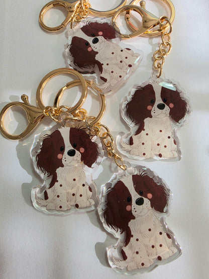 Springer Spaniel Keychain - Brown and White - 061