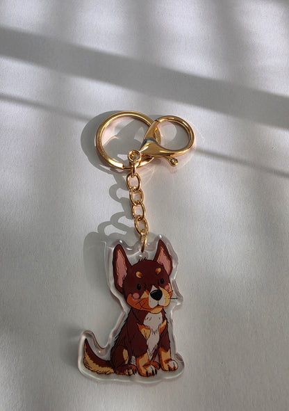 Kelpie Keychain - Red Tricolour - 028