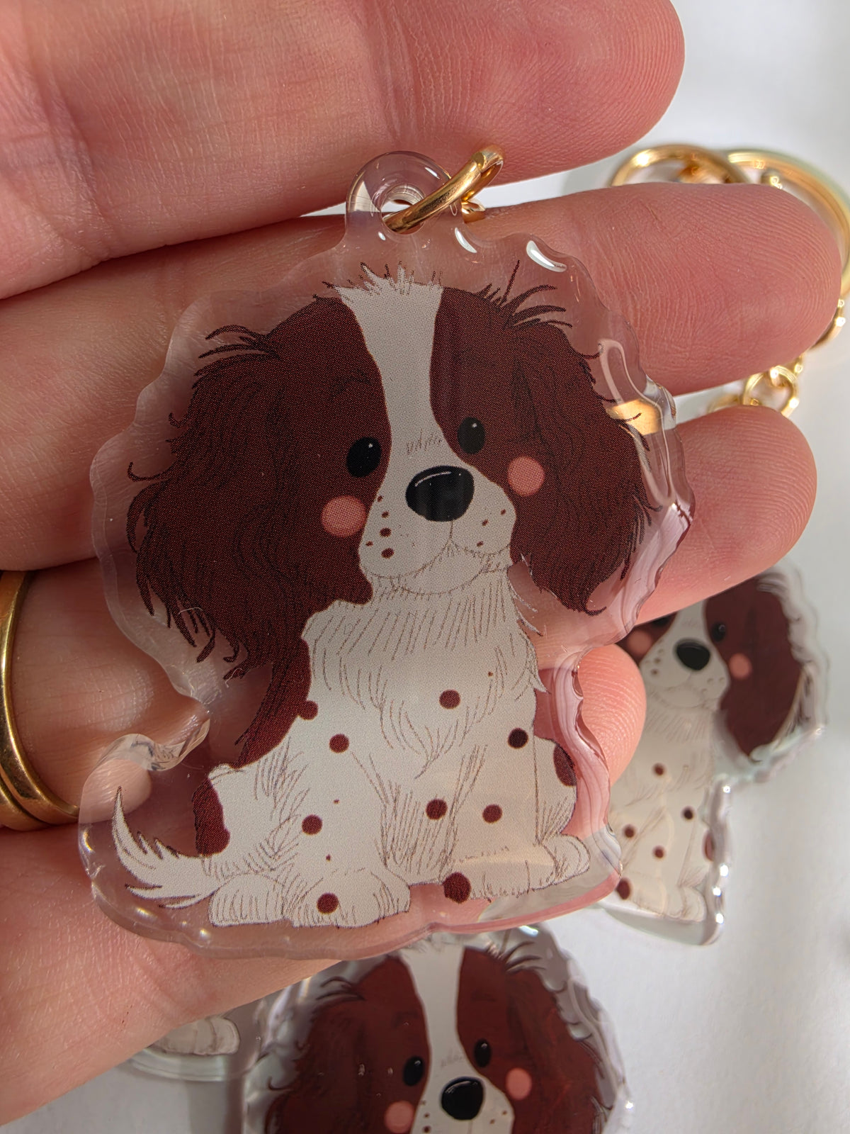 Springer Spaniel Keychain - Brown and White - 061