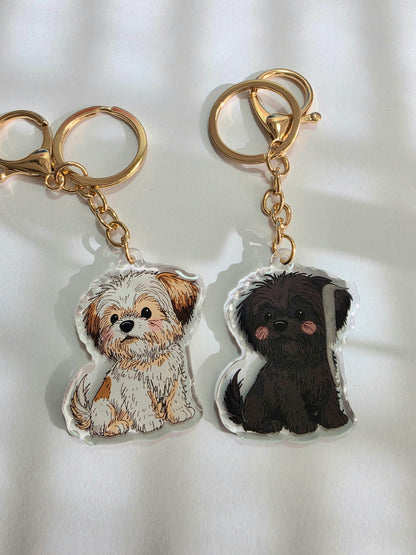 Shih Tzu Keychain - White - 059