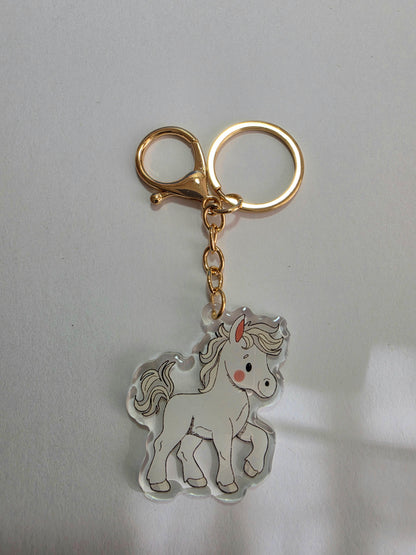 Horse Keychain - White - 101