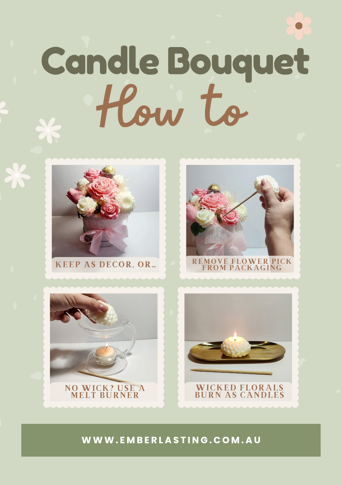 Candle Bouquet - Large Hat Box