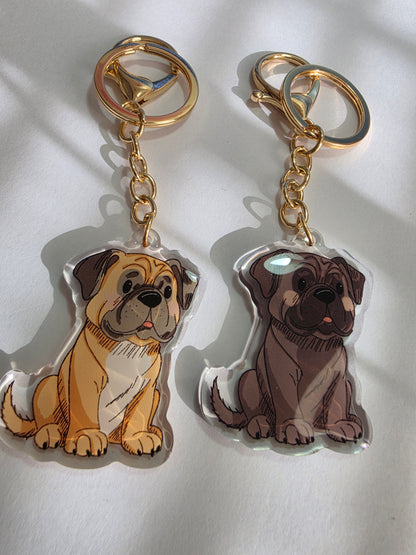 Bull Mastiff Keychain - Dark - 042