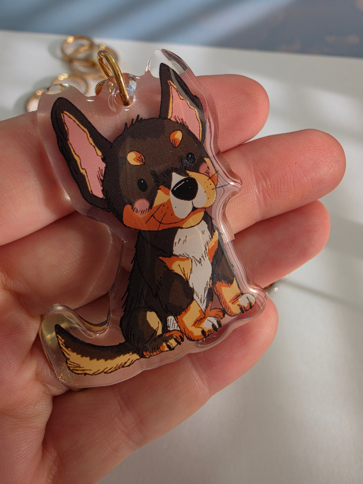 Kelpie Keychain - Black Tricolour - 029