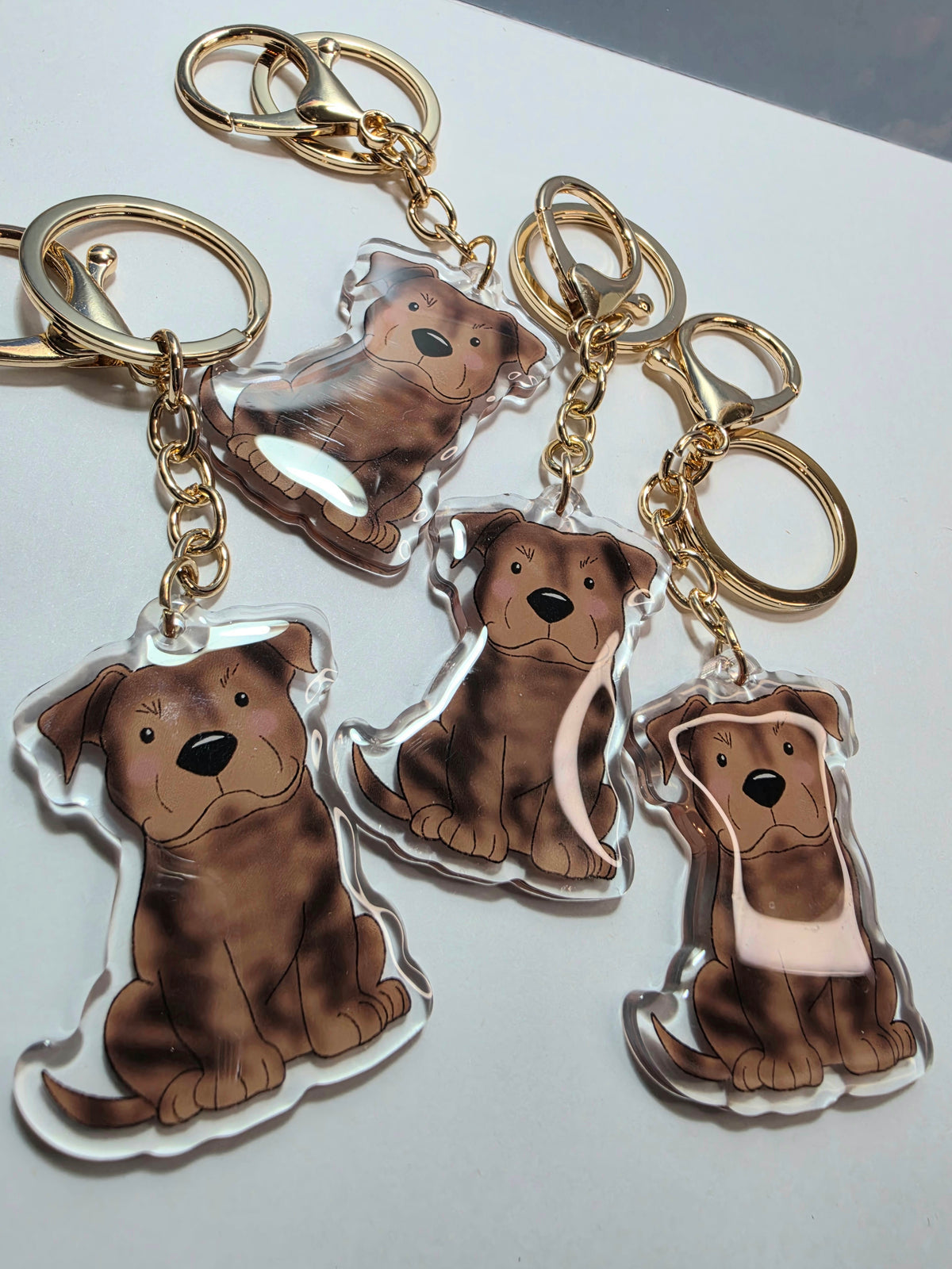 Amstaff / Pit Bull Keychain - Brindle - 124