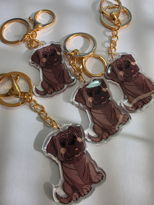 Bull Mastiff Keychain - Dark - 042