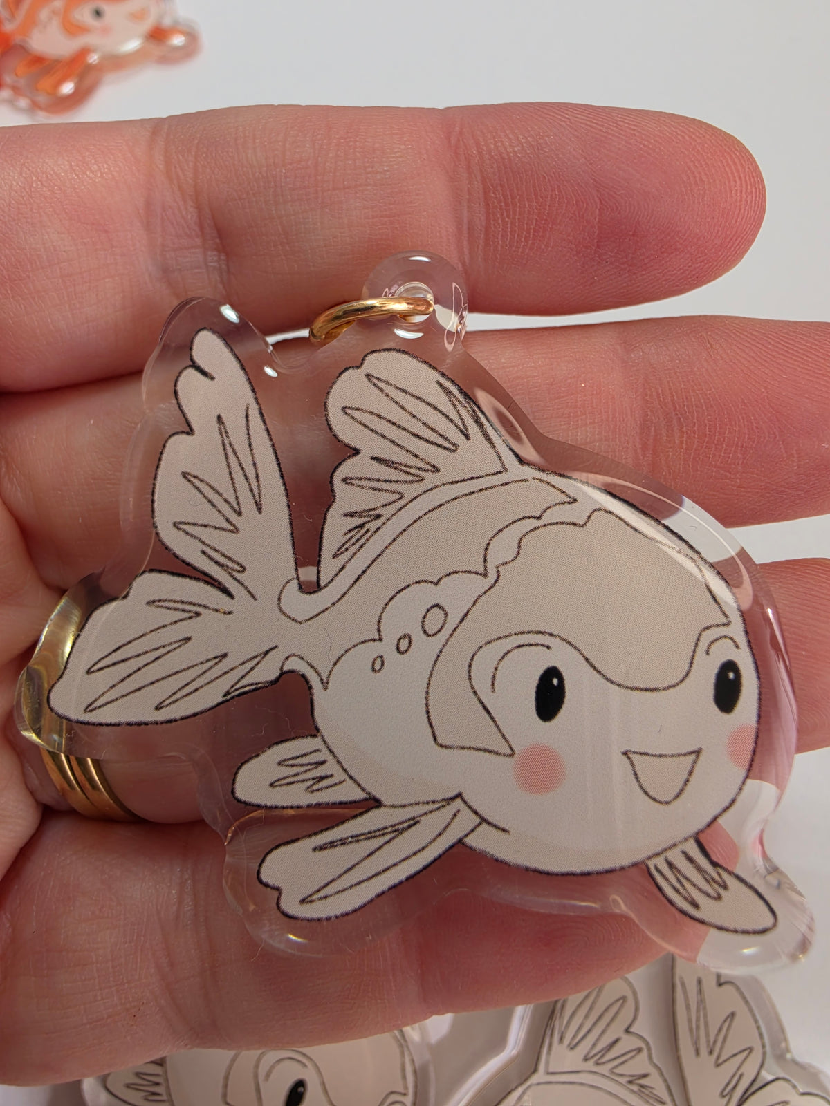 Goldfish Keychain - White - 099