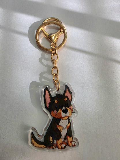 Kelpie Keychain - Black Tricolour - 029