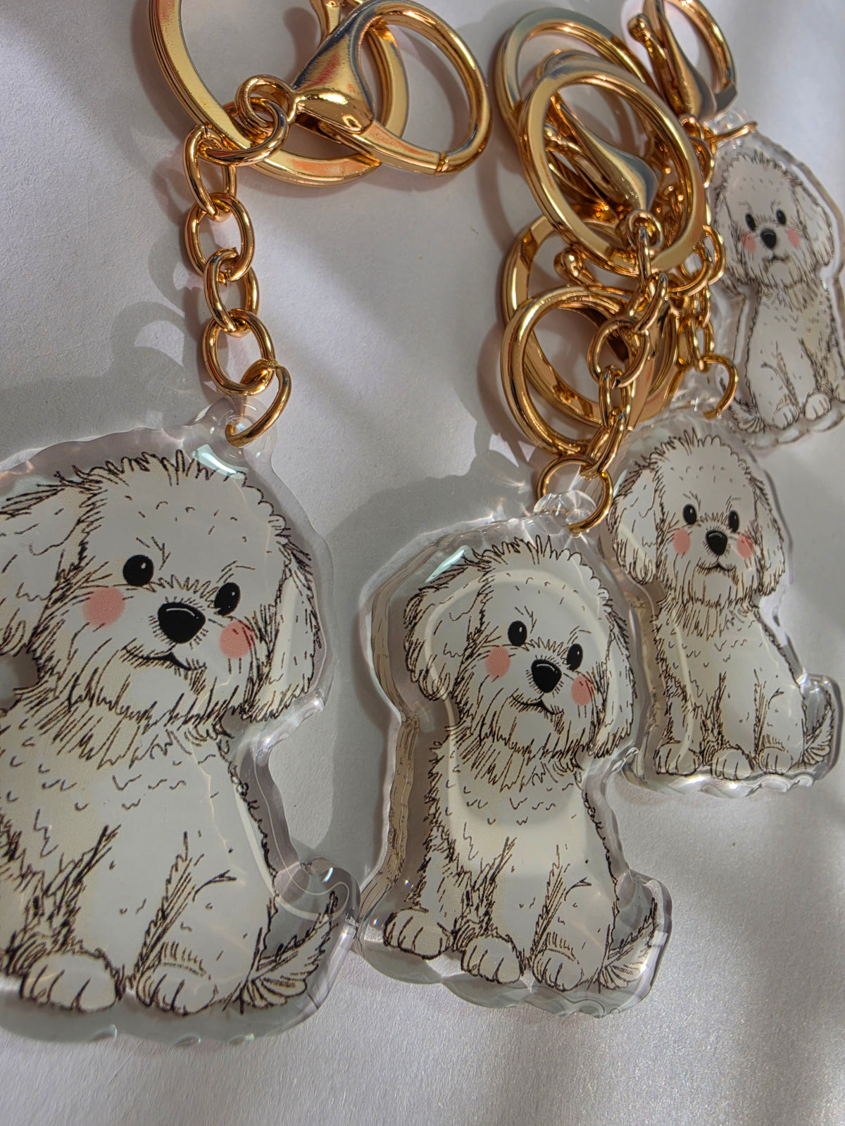 Bichon Frise Keychain - White - 058