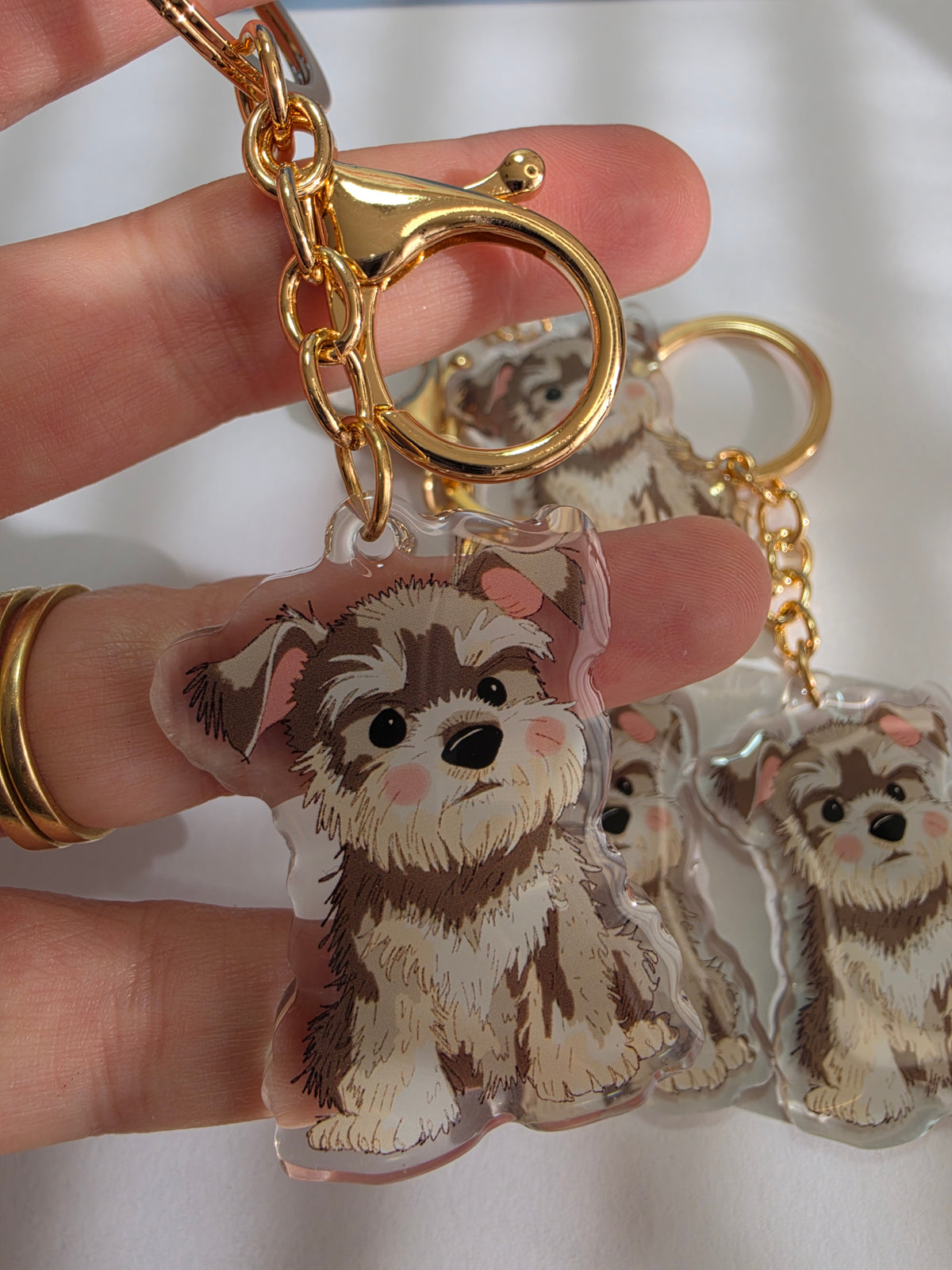 Schnauzer Keychain - Grey - 050