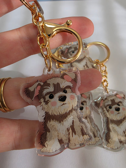 Schnauzer Keychain - Grey - 050