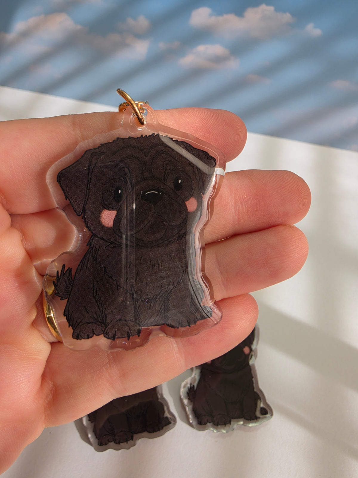 Pug Keychain - Black - 047