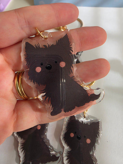 Yorkshire Terrier Keychain - Black - 051