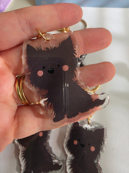 Yorkshire Terrier Keychain - Black - 051