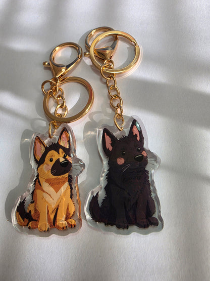 German Shepherd Keychain - Black - 024