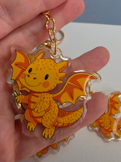 Dragon Keychain - Gold - 095