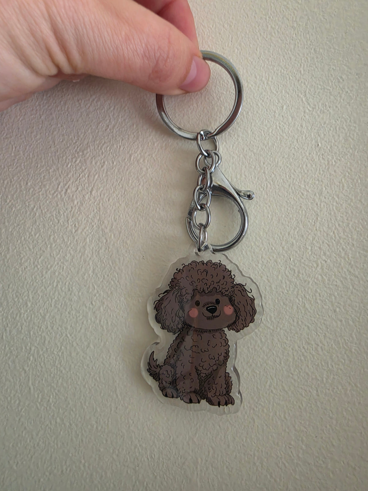 Poodle Keychain - Grey - 114