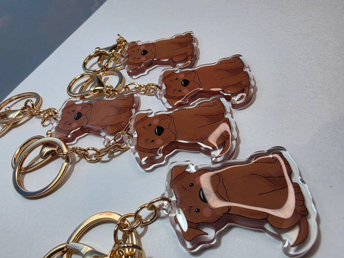 Amstaff / Pit Bull Keychain - Fawn - 123
