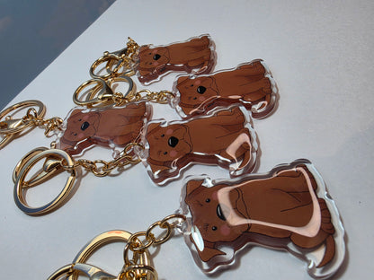 Amstaff / Pit Bull Keychain - Fawn - 123