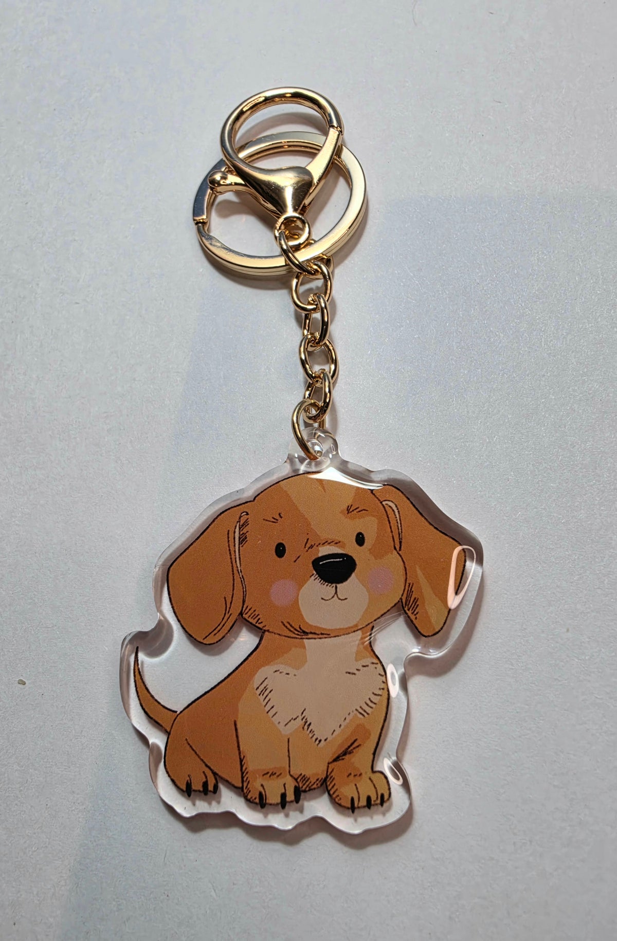 Dachshund Keychain - Cream - 012