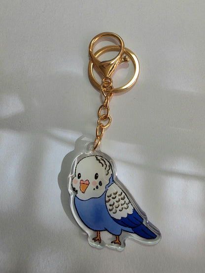 Budgie Keychain - Blue - 091