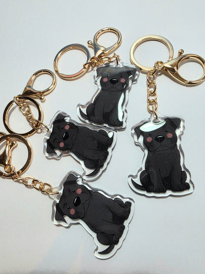 Amstaff / Pit Bull Keychain - Black - 130