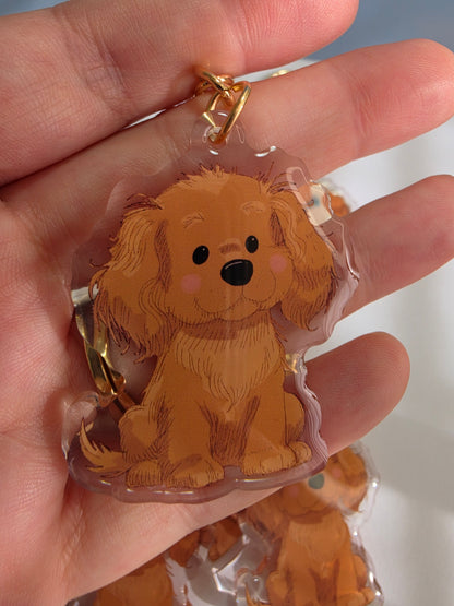 Spaniel Keychain - Gold - 063