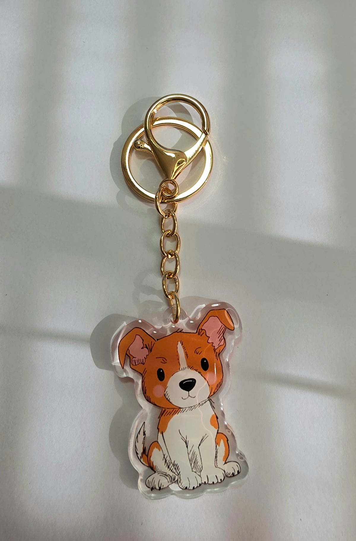 Jack Russell Terrier Keychain - White and Tan - 070