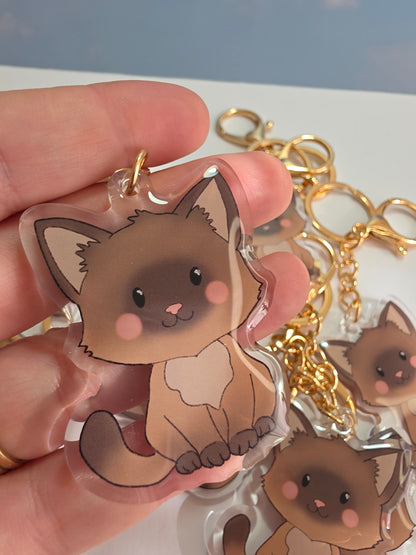 Cat Keychain - Siamese - 079