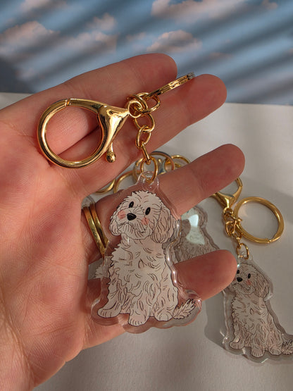 Cavoodle Keychain - White - 021