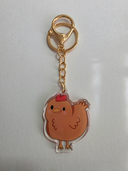 Chicken Keychain - Brown - 093