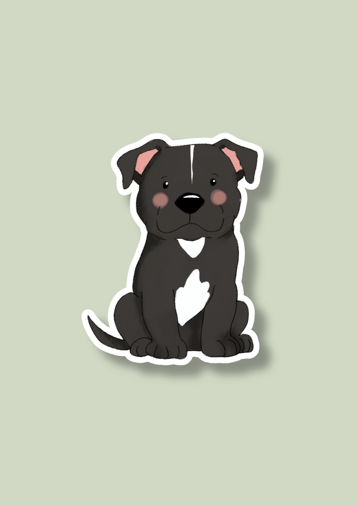 Amstaff / Pit Bull Sticker - Black & White - 132