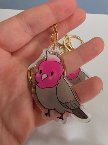 Galah Keychain - Pink and Grey - 089