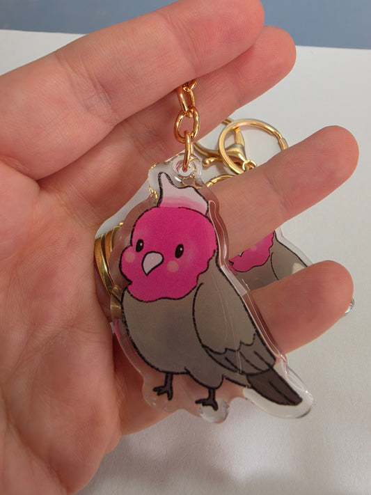Galah Keychain - Pink and Grey - 089