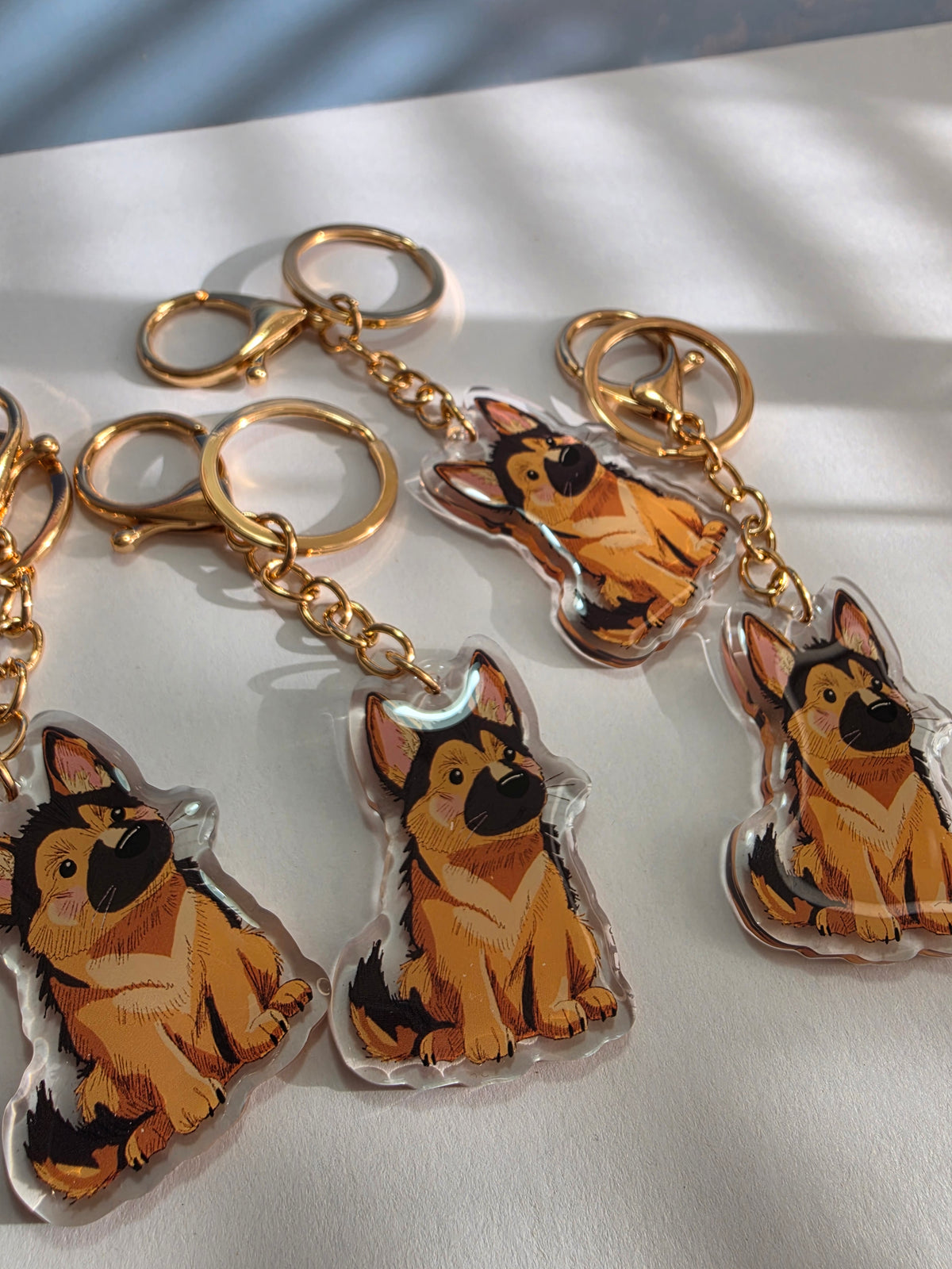 German Shepherd Keychain - Tan and Black - 023