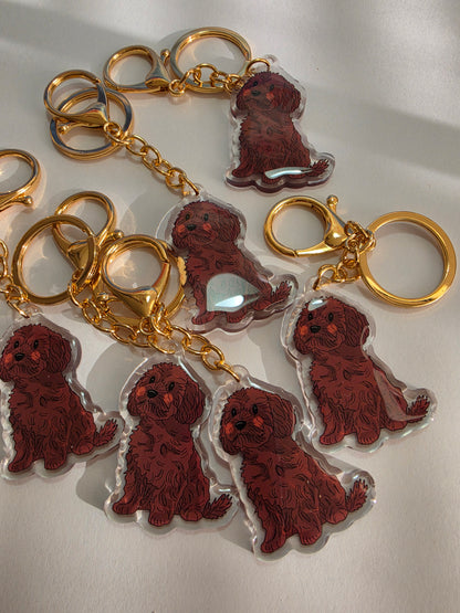 Cavoodle Keychain - Brown - 020