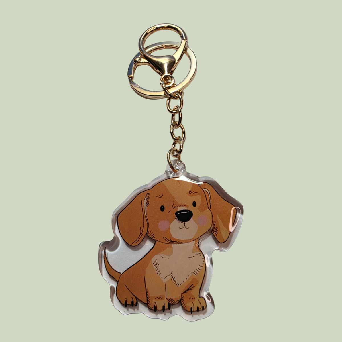 Dachshund Keychain - Cream - 012